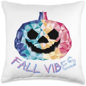Fall Vibes with pumkin for Family Halloween Thanksgiving Throw Pillow by Unknown