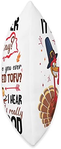 Funny Tofu Turkey Thanksgiving Throw Pillow - Image 2