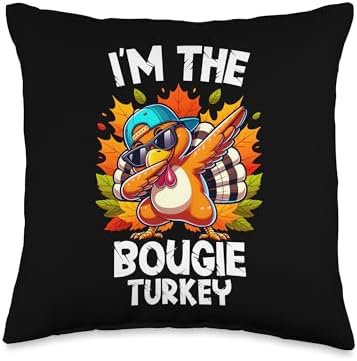 I'm The Bougie Turkey Funny Thanksgiving Matching Family Throw Pillow by Unknown
