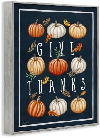 Autumn Pumpkins Give Thanks Holiday, 24 x 30 Inch Framed Giclée Print - Image 2
