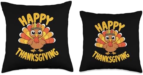 Happy Thanksgiving Turkey Fall Feast Holiday Celebration Throw Pillow - Image 3