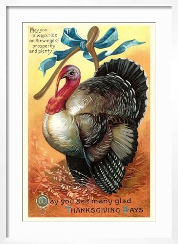 Art.com Wall Art Print Turkey and Wishbone on White Frame, 21" x 29" - Image 2