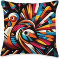 Cool Thanksgiving Turkey Bird in Abstract Art Style Throw Pillow by Unknown
