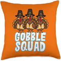 Coworker Swagazon Associate Thanksgiving Turkey Gobble Squad Throw Pillow by SWAGAZON