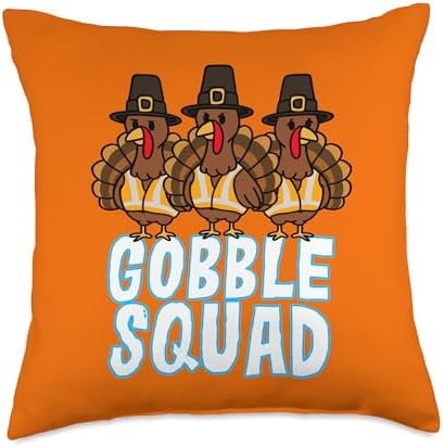 Coworker Swagazon Associate Thanksgiving Turkey Gobble Squad Throw Pillow by SWAGAZON