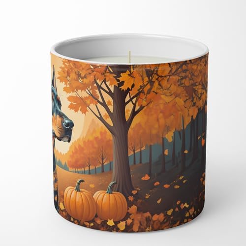 Caroline's Treasures DAC1044CDL Doberman Pinscher Fall Decorative Soy Candle Nature Soy Wax Essential Oil Home Decor Ideal for Bedroom Kitchen Bath Office Gift, 10 oz - Image 5