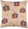 Vintage Fall Season Thanksgiving Cozy Autumn Pumpkin Plaid Throw Pillow by Unknown