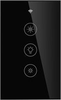 MOES WiFi RF Smart Light Dimmer Switch, Smart Life/Tuya APP Relay Status Backlight Switch Off RF Remote Control Voice Compatible with Alexa Google Assistants, Black Touch