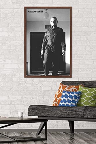 Trends International Halloween II - Michael Hallway Wall Poster, 34L x 22.4W, Mahogany Framed Version