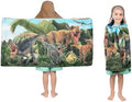 Jurassic World Dominion Soft Bath/Pool/Beach Cotton Terry Hooded Towel Wrap, 24 Inches x 50 Inches, By Franco Kids