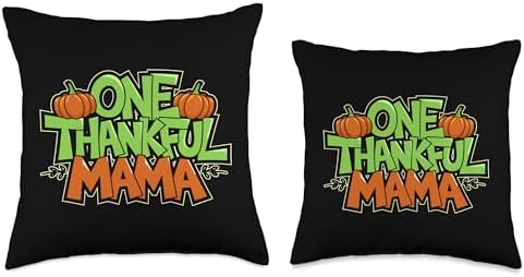 One Thankful Mama, Thankful For You, Happy Thanksgiving Throw Pillow - Image 3