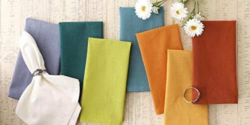 DII Solid Pastel Napkin Set Cotton, Machine Washable, 20x20 Inch, Stonewash Blue, 6 Count - Image 6
