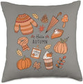 Autumn Fall Season Gifts For Women & Men Happy Thanksgiving Day Autumn Vibes Cozy Fall Season Throw Pillow, 18x18, Multicolor by Unknown