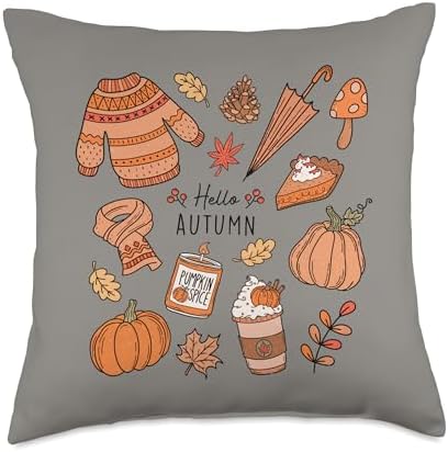 Autumn Fall Season Gifts For Women & Men Happy Thanksgiving Day Autumn Vibes Cozy Fall Season Throw Pillow, 18x18, Multicolor by Unknown