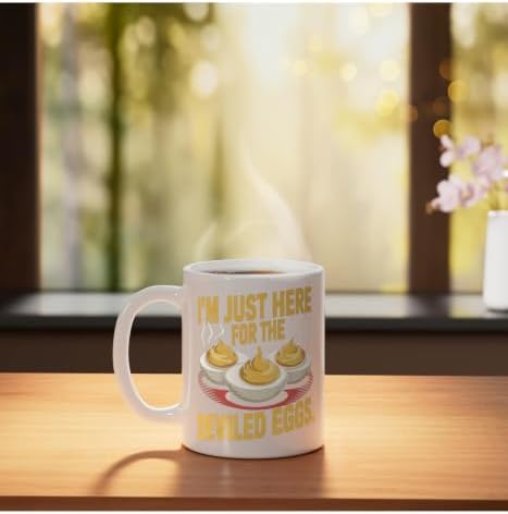 I’m Just Here for the Deviled Eggs Egg Expert Deviled Egg Ceramic Mug, White, 11oz - Image 3
