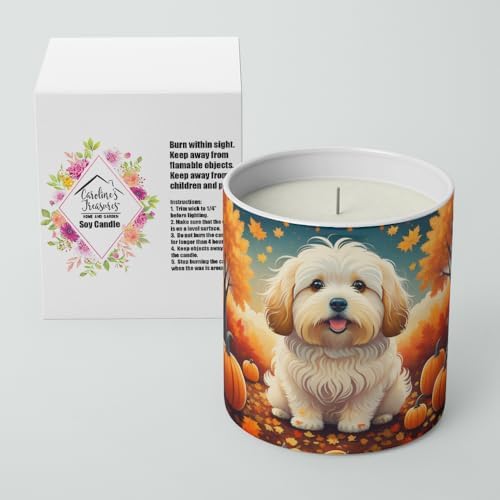 Caroline's Treasures DAC1041CDL Coton De Tulear Fall Decorative Soy Candle Nature Soy Wax Essential Oil Home Decor Ideal for Bedroom Kitchen Bath Office Gift, 10 oz - Image 2