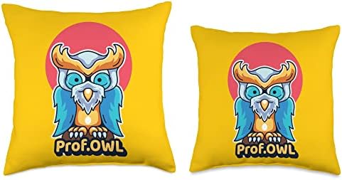 Funny Professor Owl joke Secret Santa Present to a Teacher Throw Pillow - Image 3