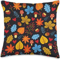 Fall Autumn Harvest Halloween Thanksgiving leaf leaves falls Throw Pillow by Unknown