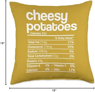 Cheesy Potatoes Nutrition Fact Funny Thanksgiving Christmas Throw Pillow - Image 4