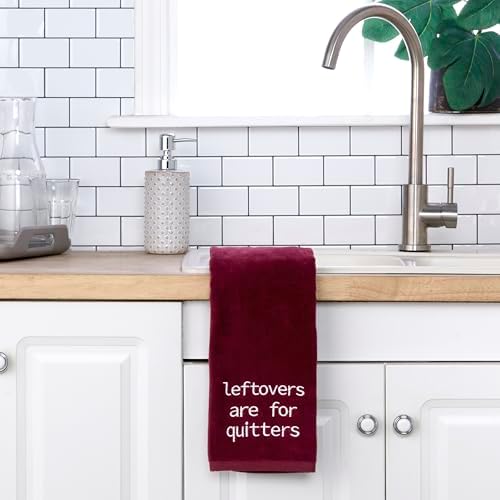 SKL Home Thanksgiving/Fall Leftovers Quitters Hand Towel Set-2pc, Wine - Image 4