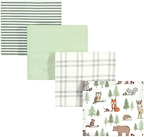 Hudson Baby Unisex Baby Cotton Flannel Receiving Blankets, Forest Animals, One Size by HudsonBaby