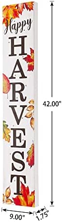 glitzhome 42” Lighted Porch Sign - Wooden Fall Welcome Decor with Maple Leaves & 14 Warm Lights Farmhouse Outdoor Indoor Hanging Decor for Thanksgiving Harvest - Image 4