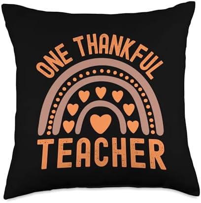 Fall Season For Teacher, Pumpkin Pie Teacher One Thankful Cute Thanksgiving Design for Teacher Throw Pillow, 18x18, Multicolor by Unknown