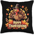 Happy Thanksgiving Autumn Throw Pillow by Unknown