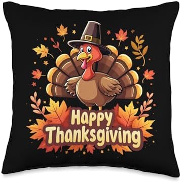 Happy Thanksgiving Autumn Throw Pillow by Unknown