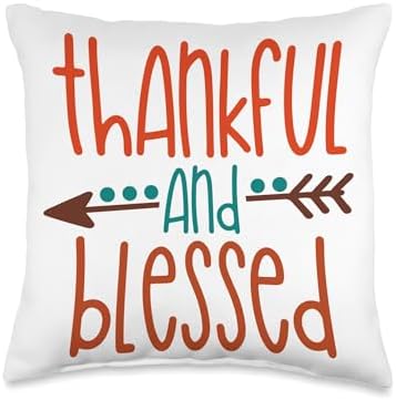 Thankful And Blessed Arrow Thanksgiving Gift Cute Thankful and Blessed Throw Pillow, 16x16, Multicolor by Unknown