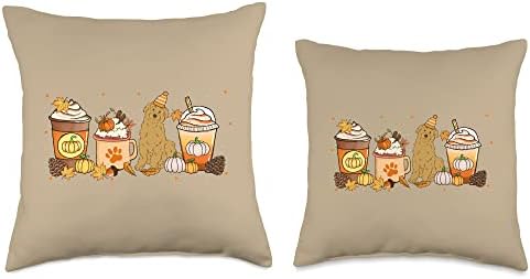 Goldendoodle Coffee Pumpkin Spice Doodle Fall Thanksgiving Throw Pillow - Image 3