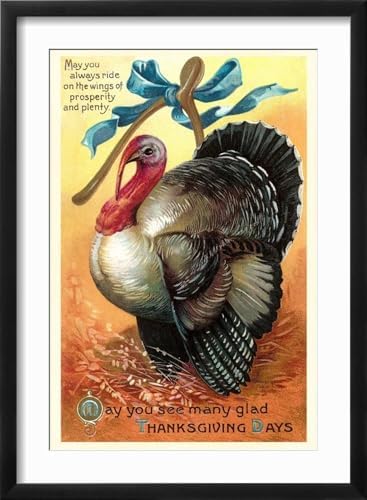 Art.com Wall Art Print Turkey and Wishbone on Black Frame, 16" x 22" - Image 2