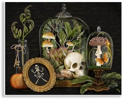 Dark Academia Terrarium, 11 x 14 Inch Mounted Print on Wall Plaque