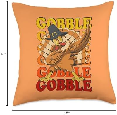 Thanksgiving Gobble Till You Wobble Turkey Throw Pillow - Image 4