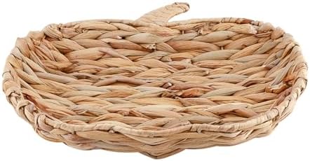 Santa Barbara Design Studio Thanksgiving Décor - Pumpkin-Shaped Woven Water Hyacinth Tray, 12" x 11", Natural - Image 3