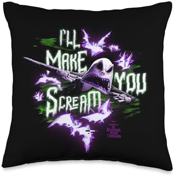 Tim Burton’s Nightmare Before Christmas I’ll Make You Scream Throw Pillow