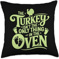 Turkey Isn't The Only Thing In Oven, Pregnancy Thanksgiving Throw Pillow by HadleyDesigns