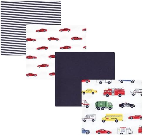 Hudson Baby Unisex Baby Cotton Poly Flannel Receiving Blankets, Going Places, One Size by HudsonBaby