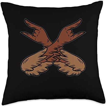 Turkey Rock And Roll Hands Thanksgiving Day Fall Rocker Throw Pillow by Unknown