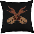 Turkey Rock And Roll Hands Thanksgiving Day Fall Rocker Throw Pillow by Unknown