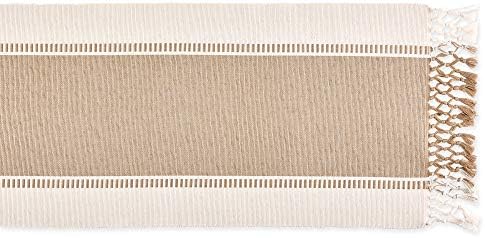 DII Dobby Stripe Table Runner, 13x72 Black & Cream Background - Image 2