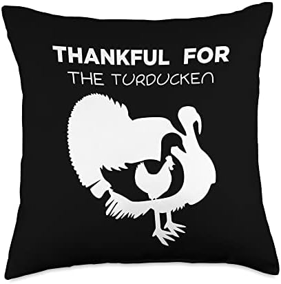 Thankful For The Turducken Thanksgiving Throw Pillow by Unknown