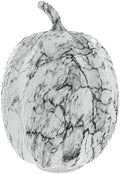 Boston International Handblown Glass Pumpkin with LED Light Thanksgiving Halloween Decorations for Home, Large, Black & White Marble by BostonInternational