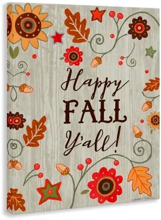 Happy Fall Y'all Autumn Border, 30 x 40 Inch Canvas Wall Art - Image 2