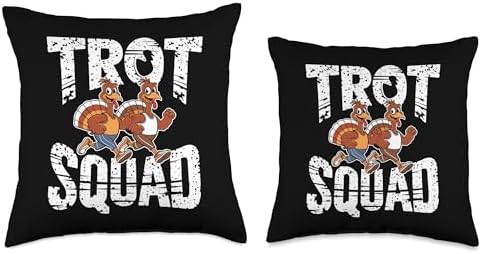 Trot Squad, Friendsgiving Squad Running Thanksgiving Throw Pillow - Image 3