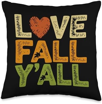 Love Fall Y'all, Family Thanksgiving Friends Giving Throw Pillow by HadleyDesigns