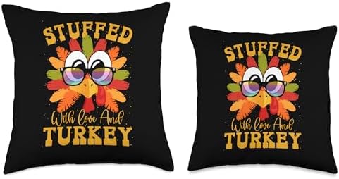 Stuffed With Love & Turkey Thanksgiving Family-Friendly Throw Pillow - Image 3