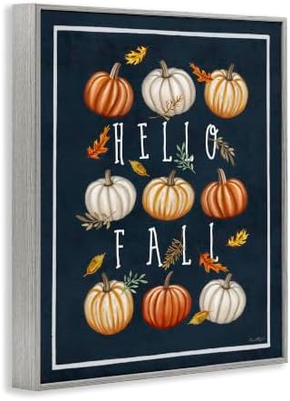Hello Fall Pumpkin Botanical Welcome, 16 x 20 Inch Framed Giclée Print - Image 2