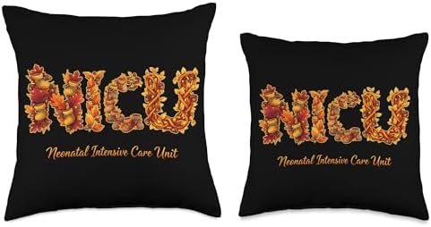 Thankful NICU Nurse Happy Fall Pumpkin Autumn Thanksgiving Throw Pillow - Image 3