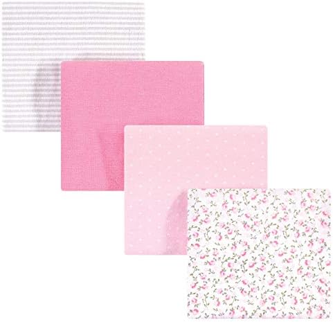 Hudson Baby Unisex Baby Cotton Flannel Receiving Blankets, Pink Peony, One Size by HudsonBaby